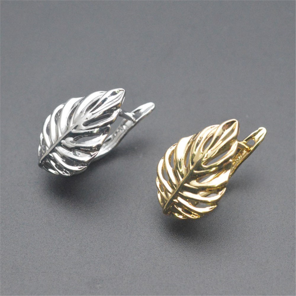 Jewelry Making Metal Supplies - 1/2Pcs 18K Gold Plated Brass Leaf
