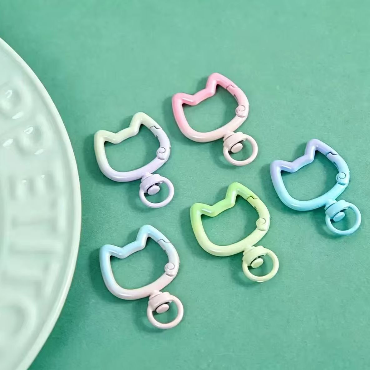 5-10PCS Gradient Cute Cat Clas - Jewelry Making Metal Supplies review and price